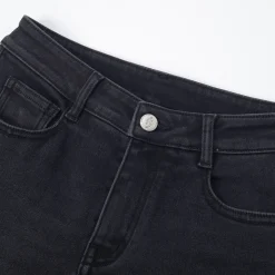 Three Quarters Stretch Brushed Fleece-Lined Flare Jeans