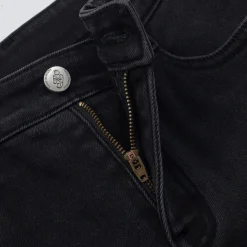 Three Quarters Stretch Brushed Fleece-Lined Flare Jeans