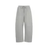 Three Quarters Stretch Loose Fleece-Lined Sweatpants Gray