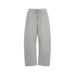 Three Quarters Stretch Loose Fleece-Lined Sweatpants Gray