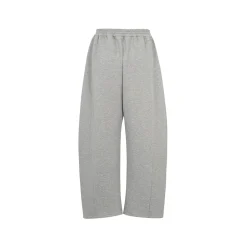 Three Quarters Stretch Loose Fleece-Lined Sweatpants Gray