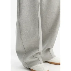 Three Quarters Stretch Loose Fleece-Lined Sweatpants Gray