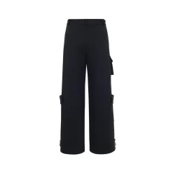 Three Quarters Stretch Pocket Fleece-Lined Cargo Pants Black