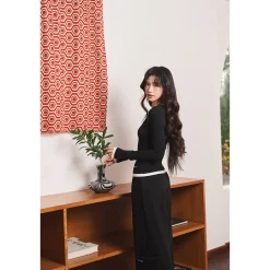 Three Quarters Stretch Pocket Fleece-Lined Cargo Pants Black