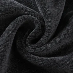 Three Quarters Tencel Patchwork Chenille Straight-Leg Pants Dark Grey