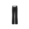 Three Quarters Waist Flap Straight-Leg Pants Black
