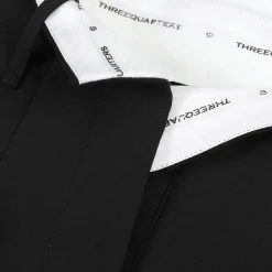 Three Quarters Waist Flap Straight-Leg Pants Black