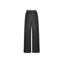 Three Quarters Waist Letter Logo Pants Grey