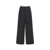 Three Quarters Wrinkled Wide-Leg Suit Pants Black