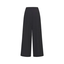 Three Quarters Wrinkled Wide-Leg Suit Pants Black