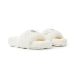 Trapar Waves Basic Casual Furry Slipper White