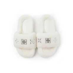 Trapar Waves Basic Casual Furry Slipper White