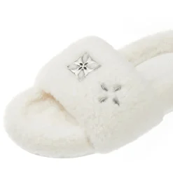 Trapar Waves Basic Casual Furry Slipper White
