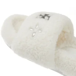 Trapar Waves Basic Casual Furry Slipper White