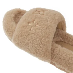 Trapar Waves Basic Casual Furry Slipper Khaki