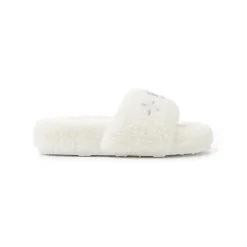 Trapar Waves Basic Casual Furry Slipper White