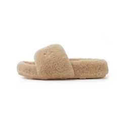 Trapar Waves Basic Casual Furry Slipper Khaki