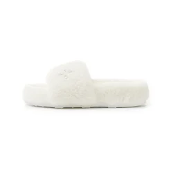 Trapar Waves Basic Casual Furry Slipper White
