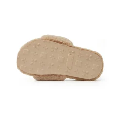 Trapar Waves Basic Casual Furry Slipper Khaki