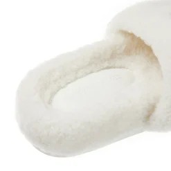 Trapar Waves Basic Casual Furry Slipper White