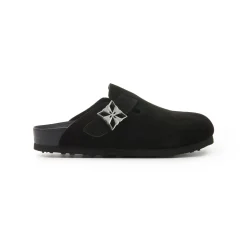 Trapar Waves Suede Casual Slip On Birkenstock Black