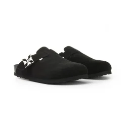 Trapar Waves Suede Casual Slip On Birkenstock Black