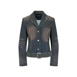 Via Pitti Belt Waisting Short Denim Jacket