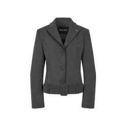 Via Pitti Belt Waisting Short Suit Jacket Gray