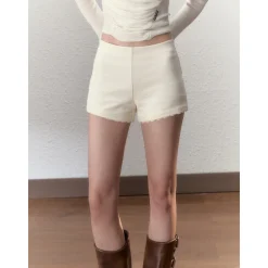 Via Pitti Bow-Knot Tie Tired Mini Skirt Shorts White