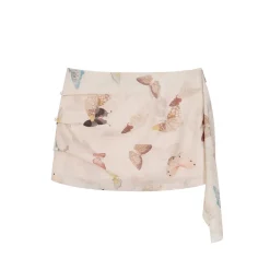 Via Pitti Butterfly Printed Ribbon Skirt