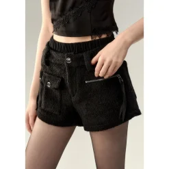Via Pitti Cargo Pockets Double Waist Thick Shorts