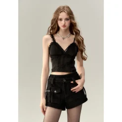 Via Pitti Cargo Pockets Double Waist Thick Shorts