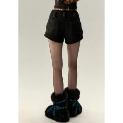 Via Pitti Cargo Pockets Double Waist Thick Shorts