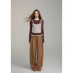 Via Pitti Casual Loose Machete Pants Khaki