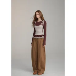 Via Pitti Casual Loose Machete Pants Khaki