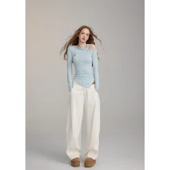 Via Pitti Casual Loose Machete Pants Off-White