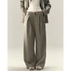 Via Pitti Casual Tweed Suit Pants Gray