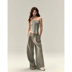 Via Pitti Casual Tweed Suit Pants Gray