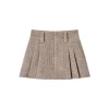 Via Pitti Classic Pleated Skirt Khaki