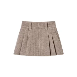 Via Pitti Classic Pleated Skirt Khaki