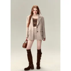 Via Pitti Classic Pleated Skirt Khaki