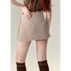 Via Pitti Classic Pleated Skirt Khaki
