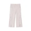 Via Pitti Color Blocked Bow Lace Patchwork Cargo Pants Pink