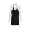 Via Pitti Color Blocked Halterneck Knit Dress Black
