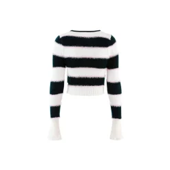Via Pitti Color Blocked Logo Embroidery Flocking Top Black