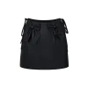 Via Pitti 3D Bow-Knot Drawstring Skirt Black
