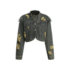 Via Pitti Destroyed Washed Denim Jacket