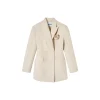 Via Pitti Double-Breasted Woolen Coat Cream