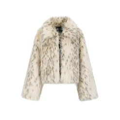 Via Pitti Eco-Fur Short Lapel Jacket Apricot