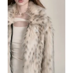Via Pitti Eco-Fur Short Lapel Jacket Apricot